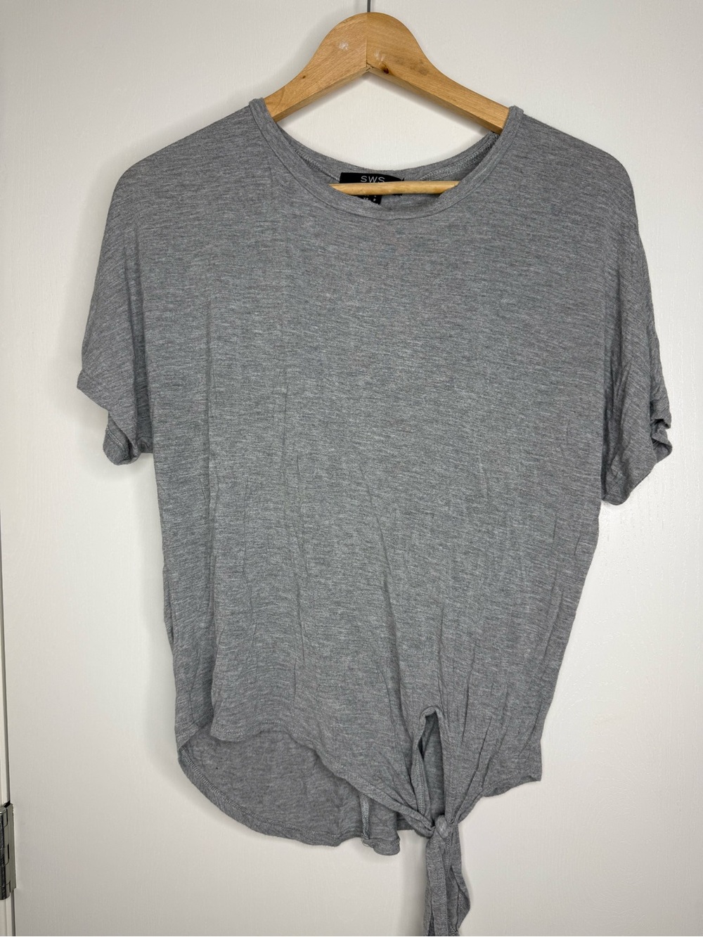 Gray Tie-Front Tee - Women's Casual Top Streetwear Society Small